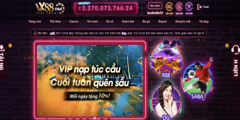 Đăng nhập tài khoản Vx88